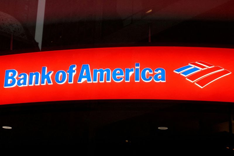 &copy; Reuters. FILE PHOTO: A Bank of America logo is pictured in the Manhattan borough of New York City, New York, U.S., January 30, 2019. REUTERS/Carlo Allegri/File Photo