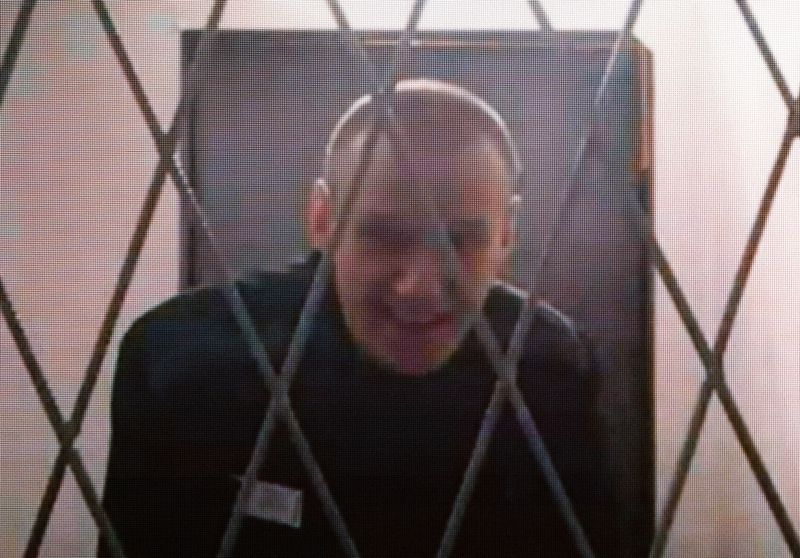 &copy; Reuters. المعارض الروسي البارز أليكسي نافالني خلال ظهوره عبر رابط فيديو من سجنه في منطقة يامالو-نينيتس أثناء جلسة استماع في المحكمة العليا بموسكو يو