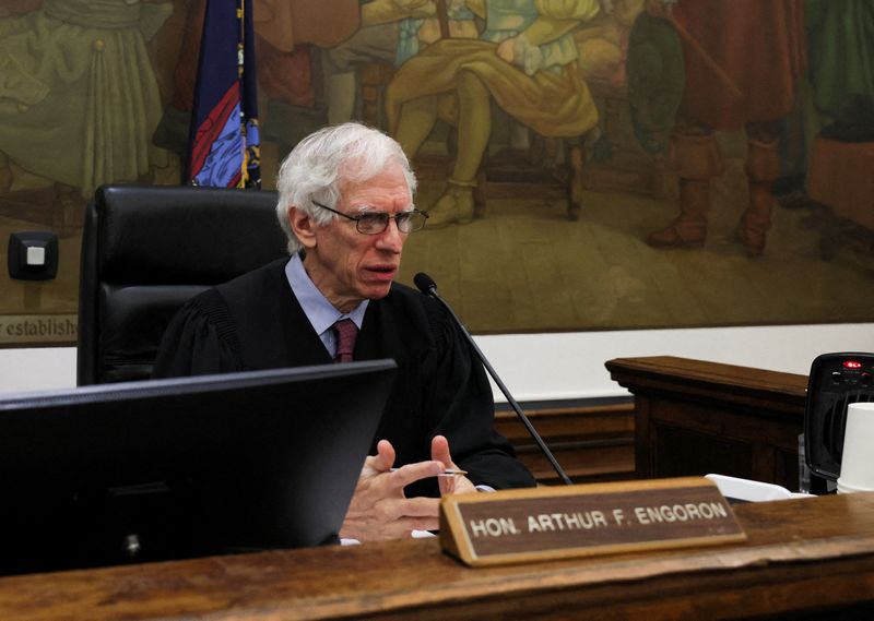 &copy; Reuters. FILE PHOTO: Judge Arthur F. Engoron attends the Trump Organization civil fraud trial, in New York State Supreme Court in the Manhattan borough of New York City, U.S., November 6, 2023. REUTERS/Brendan McDermid/Pool/File Photo