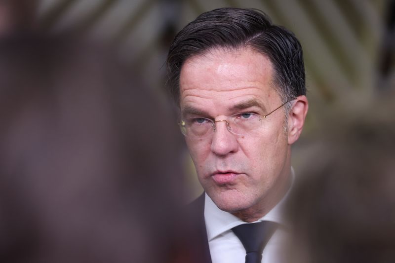 &copy; Reuters. FILE PHOTO: Dutch Prime Minister Mark Rutte attends a European Union summit in Brussels, Belgium February 1, 2024. REUTERS/Johanna Geron/FILE PHOTO