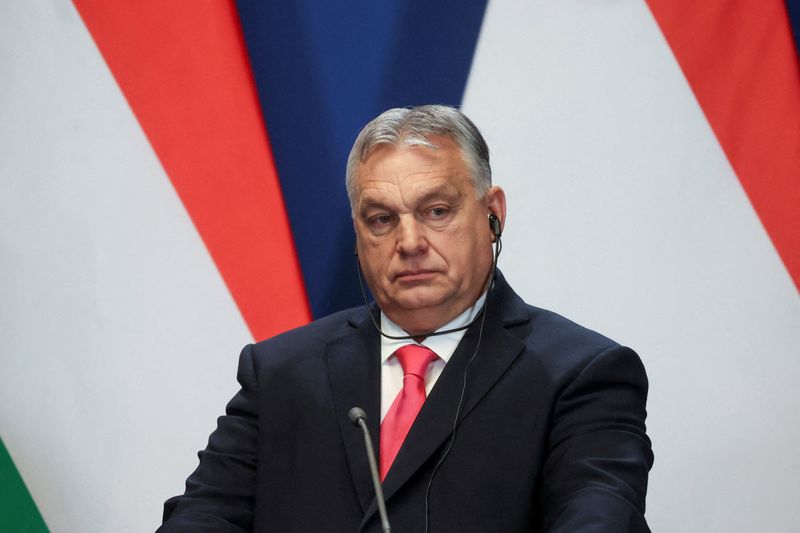 &copy; Reuters. رئيس الوزراء المجري فيكتور أوربان في بودابست في السادس عشر من يناير كانون الثاني 2024 . تصوير : برناديت زابو - رويترز .  