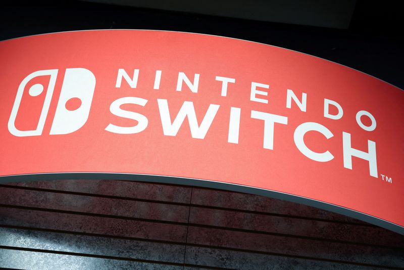 &copy; Reuters. Signage for the Nintendo Switch is seen in Manhattan, New York, U.S., Dec. 7, 2021. REUTERS/Andrew Kelly/File Photo