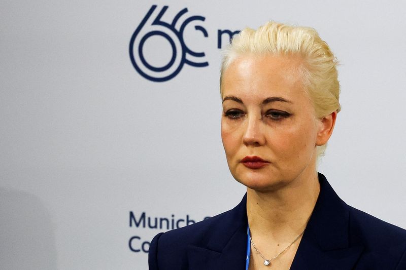 &copy; Reuters. Yulia Navalnaya, esposa del fallecido líder opositor ruso Alexéi Navalni, asiste a la Conferencia de Seguridad de Múnich (MSC), el día en que se anunció la muerte de Alexéi Navalni por el servicio penitenciario de la región de Yamalo-Nenets donde c