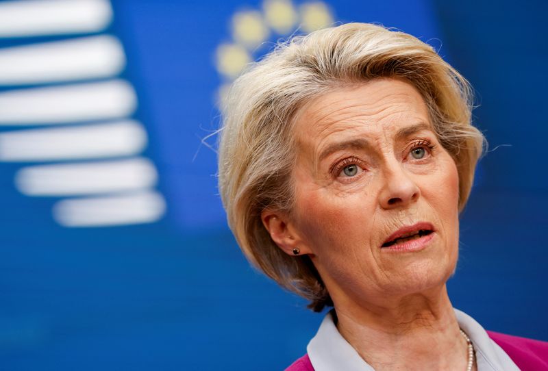 &copy; Reuters. European Commission President Ursula von der Leyen takes part in a press conference on the day of a European Union summit in Brussels, Belgium February 1, 2024. REUTERS/Johanna Geron/File Photo