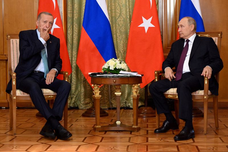 &copy; Reuters. FILE PHOTO: Russian President Vladimir Putin attends a meeting with Turkish President Tayyip Erdogan in Sochi, Russia, September 4, 2023. Sputnik/Sergei Guneev/Pool via REUTERS/File Photo