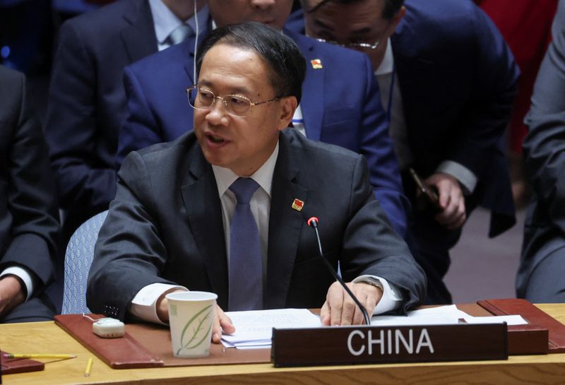 &copy; Reuters. FOTO DE ARCHIVO: El viceministro de Asuntos Exteriores de China, Ma Zhaoxu, se dirige a una reunión a nivel ministerial del Consejo de Seguridad de las Naciones Unidas sobre la crisis en Ucrania en la sede de la ONU en Nueva York, 20 de septiembre de 202