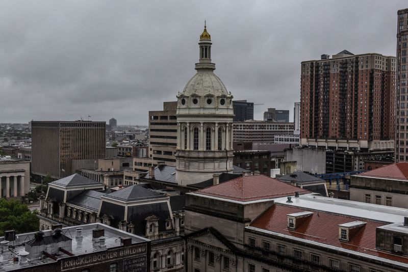 &copy; Reuters. FILE PHOTO: The cupola of Baltimore City Hall is seen amid the skyline in Baltimore, Maryland, U.S. May 12, 2019. REUTERS/Stephanie Keith/File Photo
