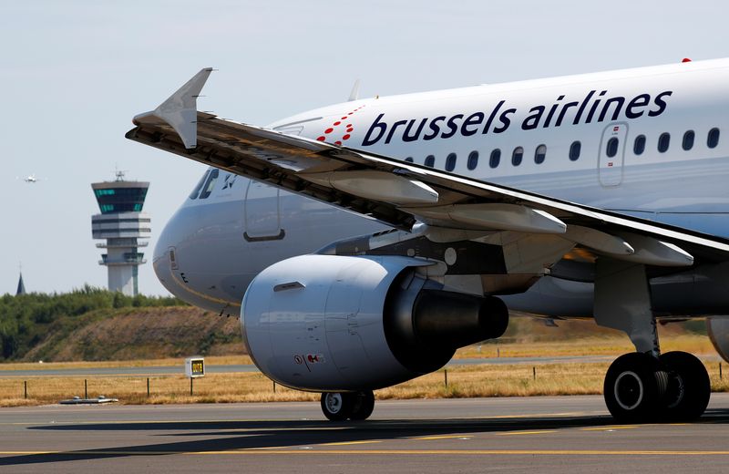 &copy; Reuters. طائرة تابعة لخطوط بروكسل الجوية في مطار في بلجيكا بصورة من أرشيف رويترز.
