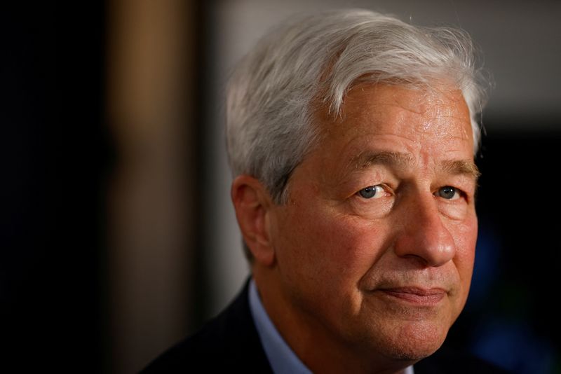 © Reuters. FILE PHOTO: Jamie Dimon, Chairman of the Board and Chief Executive Officer of JPMorgan Chase & Co., poses for a photo during an interview with Reuters in Miami, Florida, U.S., February 8, 2023. REUTERS/Marco Bello/File Photo