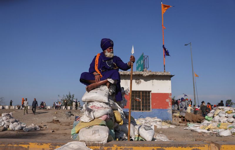 With spears and shields, India's Nihang Sikh warriors join farmers' protest