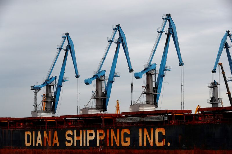 &copy; Reuters. FILE PHOTO: Bulk carrier Naias of Diana Shipping is docked in Riga port, Latvia May 31, 2019. REUTERS/Ints Kalnins/File Photo