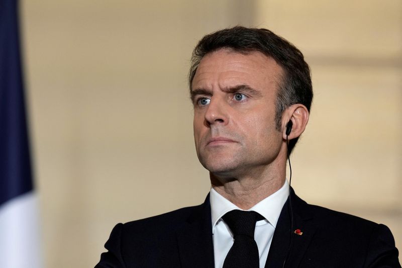 © Reuters. Photo du président français, Emmanuel Macron. /Photo prise le 16 février 2024 à Paris, France/REUTERS/Thibault Camus