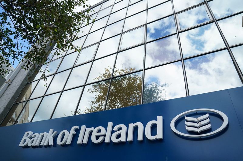&copy; Reuters. FILE PHOTO: Signage is seen outside a Bank of Ireland branch in Galway, Ireland, August 6, 2020. REUTERS/Clodagh Kilcoyne/File Photo