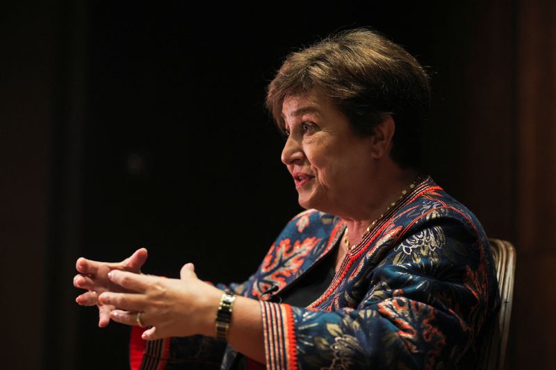 &copy; Reuters. IMF Managing Director Kristalina Georgieva speaks during an interview on the day she attends G20 Financial Summit, in Sao Paulo, Brazil, February 27, 2024. REUTERS/Carla Carniel 