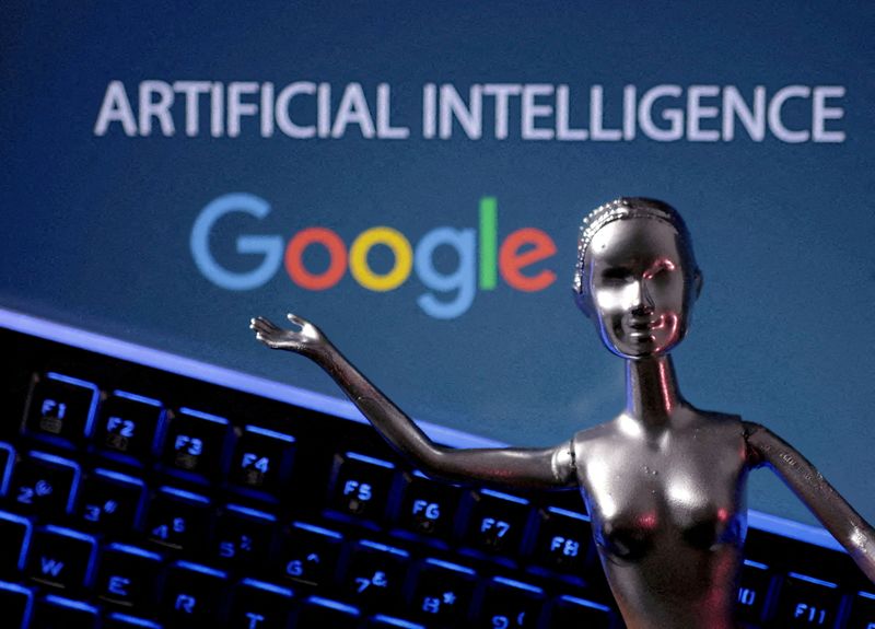 &copy; Reuters. FILE PHOTO: Google logo and AI Artificial Intelligence words are seen in this illustration taken, May 4, 2023. REUTERS/Dado Ruvic/Illustration/File Photo