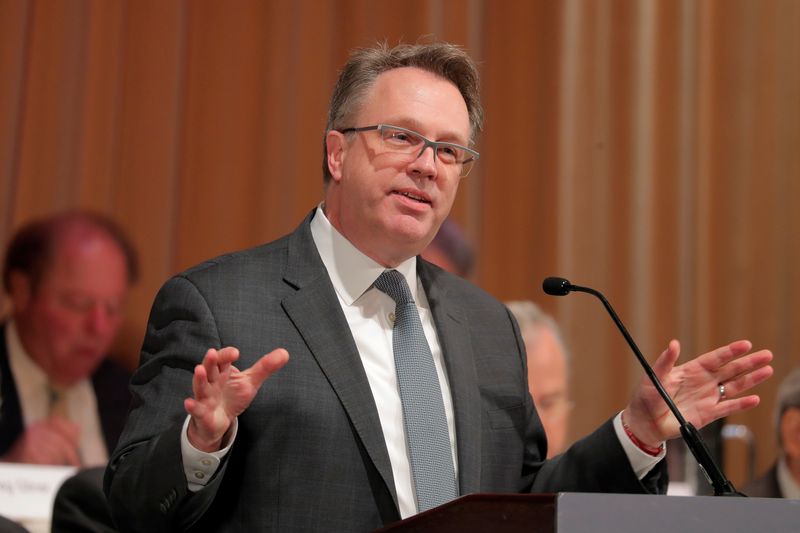 &copy; Reuters. John C. Williams, president and CEO of the Federal Reserve Bank of New York speaks to the Economic Club of New York in the Manhattan borough of New York, U.S., March 6, 2019. REUTERS/Lucas Jackson/File Photo