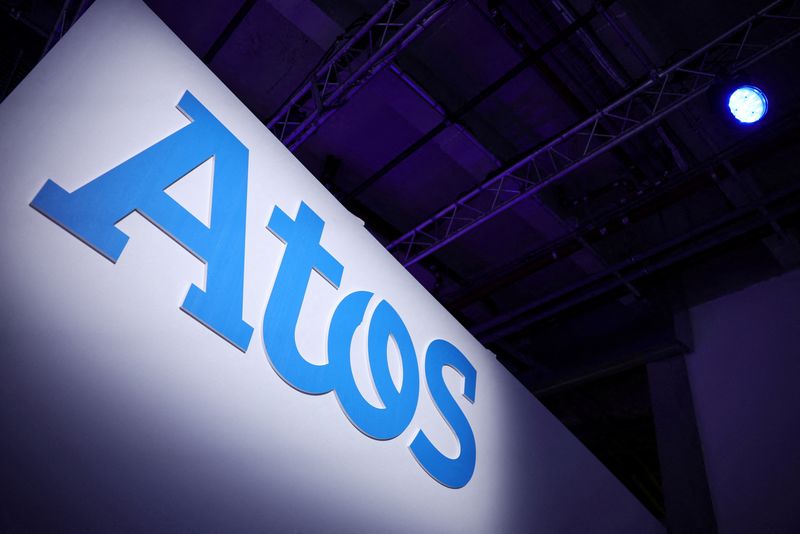 &copy; Reuters. Photo d'archives: Le logo d'Atos lors d'une conférence de presse à Paris, en France. /Photo prise le 16 février 2022/REUTERS/Sarah Meyssonnier