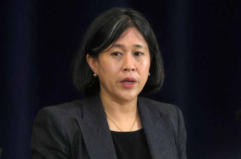 &copy; Reuters. U.S. Trade Representative Katherine Tai takes part in a joint news conference with U.S. Secretary of State Antony Blinken and other U.S. and Mexican officials during the U.S.-Mexico High-Level Economic Dialogue at the State Department in Washington, U.S.