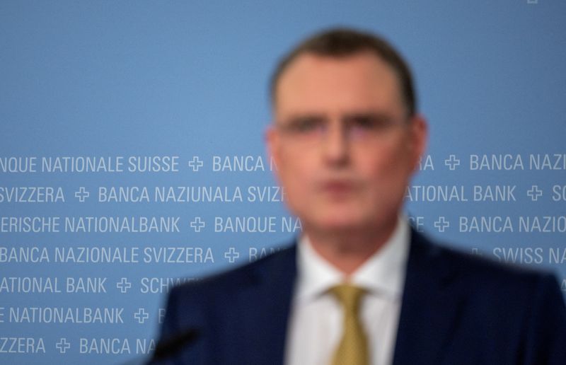 &copy; Reuters. FILE PHOTO: Swiss National Bank (SNB) Chairman Thomas Jordan, attends a news conference in Bern, Switzerland December 14, 2023. REUTERS/Denis Balibouse/File Photo