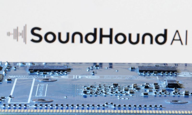 &copy; Reuters. FILE PHOTO: SoundHound AI logo is seen near computer motherboard in this illustration taken January 8, 2024. REUTERS/Dado Ruvic/Illustration/File Photo