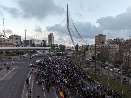 Thousands join Israeli hostage families in march on Jerusalem By Reuters