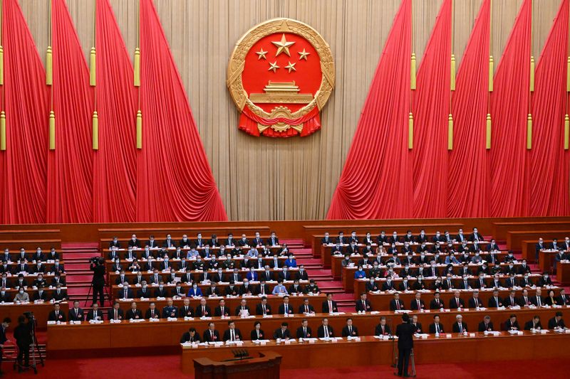 &copy; Reuters. منظر عام للجلسة الختامية للمجلس الوطني لنواب الشعب الصيني (البرلمان) في قاعة الشعب الكبرى بالعاصمة بكين في يوم 13 مارس آذار 2023 . صورة لرويترز 