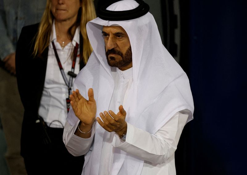 &copy; Reuters. Presidente da FIA, Mohammed Ben Sulayem, no Grand Prix de Bahrain em Sakhir, Bahrain 
01/03/2024
REUTERS/Hamad I Mohammed