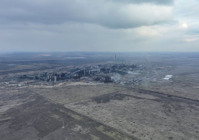 &copy; Reuters. Vue aérienne de la ville d'Avdiivka, dans la région du Donetsk en Ukraine. /Photo prise le 20 février 2024/REUTERS/Inna Varenytsia