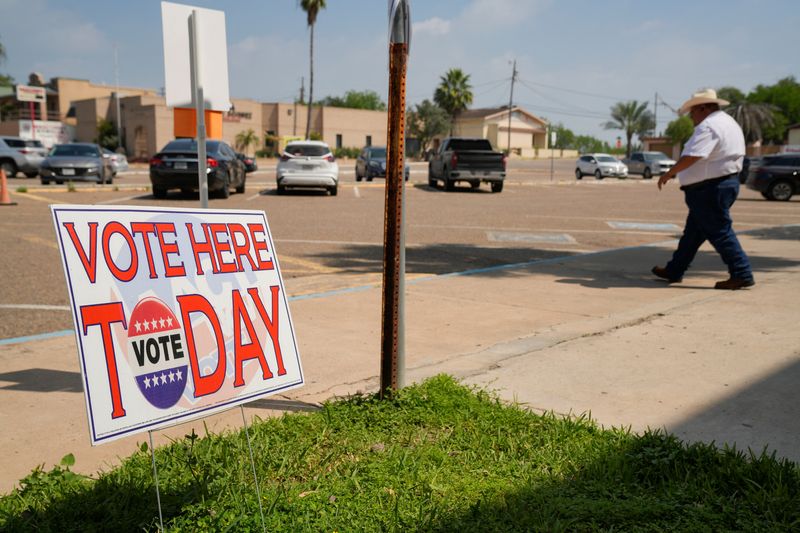 &copy; Reuters. A voter exits a polling location, during the Super Tuesday primary election in Rio Grande City, Texas, U.S., March 5, 2024.  REUTERS/Cheney Orr