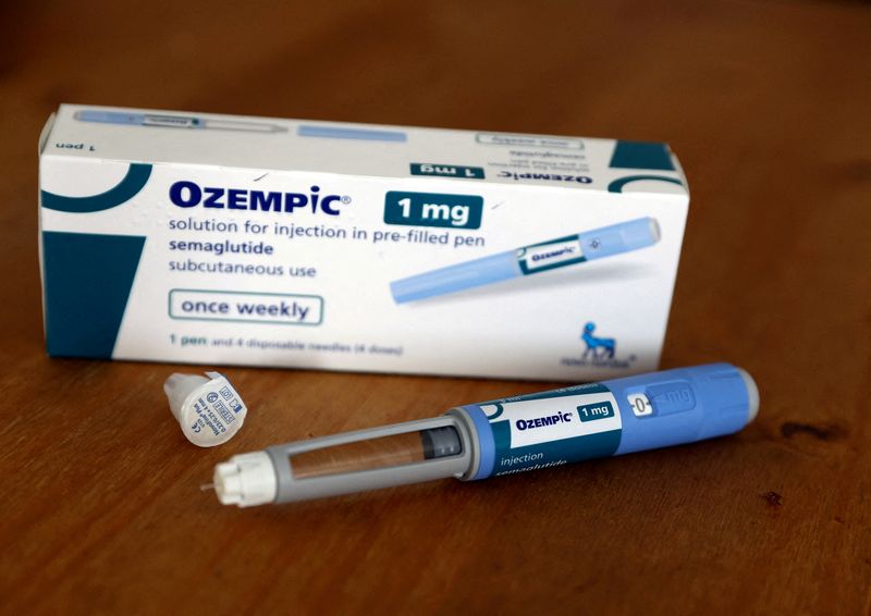 &copy; Reuters. 　３月５日、デンマーク製薬大手ノボノルディスクの糖尿病治療薬「オゼンピック」や肥満症治療薬「ウゴービ」の有効成分であるセマグルチドについて、週１回の注射は安全で、特定の肝