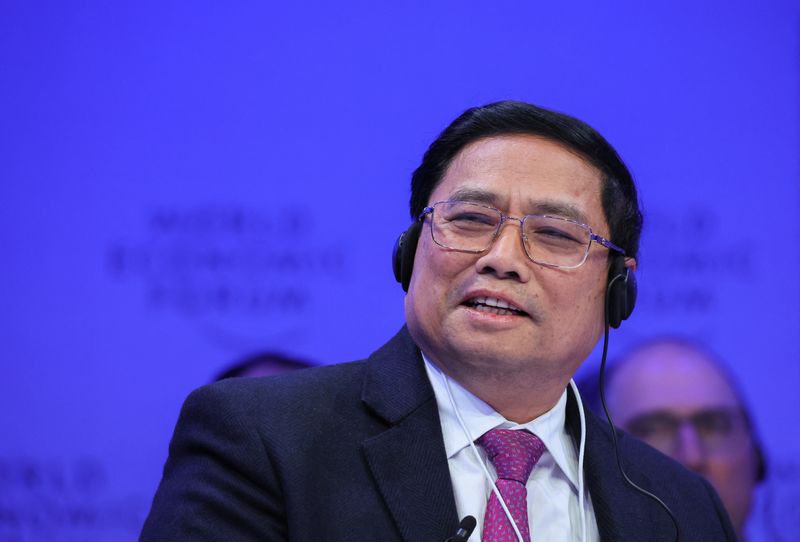 &copy; Reuters. FILE PHOTO: Vietnam’s Prime Minister Pham Minh Chinh speaks during the 54th annual meeting of the World Economic Forum in Davos, Switzerland, January 16, 2024. REUTERS/Denis Balibouse/File Photo