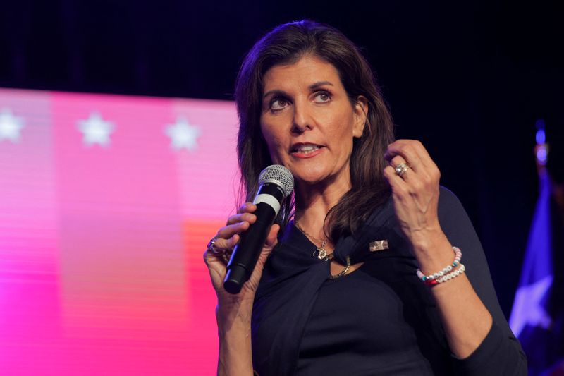 &copy; Reuters. Republican presidential candidate and former U.S. Ambassador to the United Nations Nikki Haley hosts a campaign event in Fort Worth, Texas, U.S. March 4, 2024.  REUTERS/Shelby Tauber/File Photo