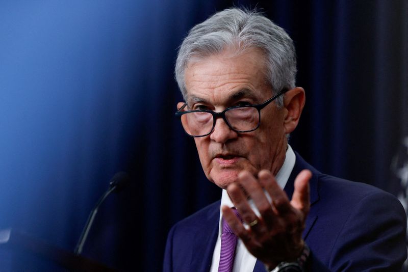 &copy; Reuters. FILE PHOTO: Federal Reserve Chair Jerome Powell holds a press conference following the release of the Fed's interest rate policy decision at the Federal Reserve in Washington, U.S., January 31, 2024. REUTERS/Evelyn Hockstein/File Photo