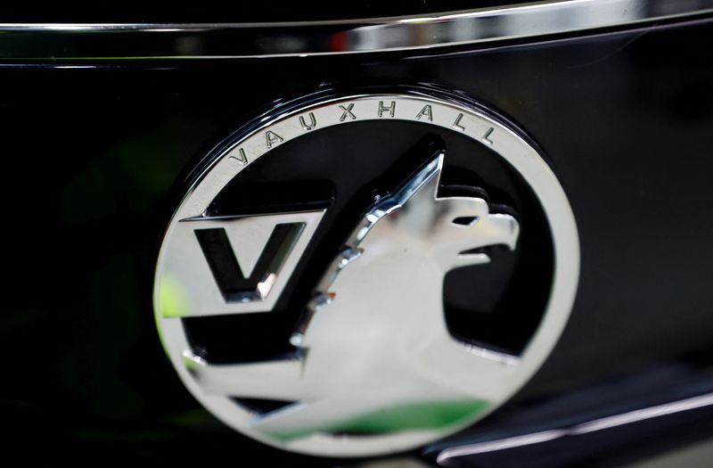 &copy; Reuters. A logo of Vauxhall is pictured at Vauxhall car factory in Ellesmere Port, Britain July 6, 2021. REUTERS/Phil Noble/File Photo