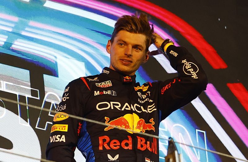 &copy; Reuters. El piloto de Red Bull Max Verstappen celebra tras ganar el Gran Premio de Fórmula Uno de Baréin, en el Circuito Internacional de Sakhir, Baréin - Marzo 2, 2024 REUTERS/Rula Rouhana