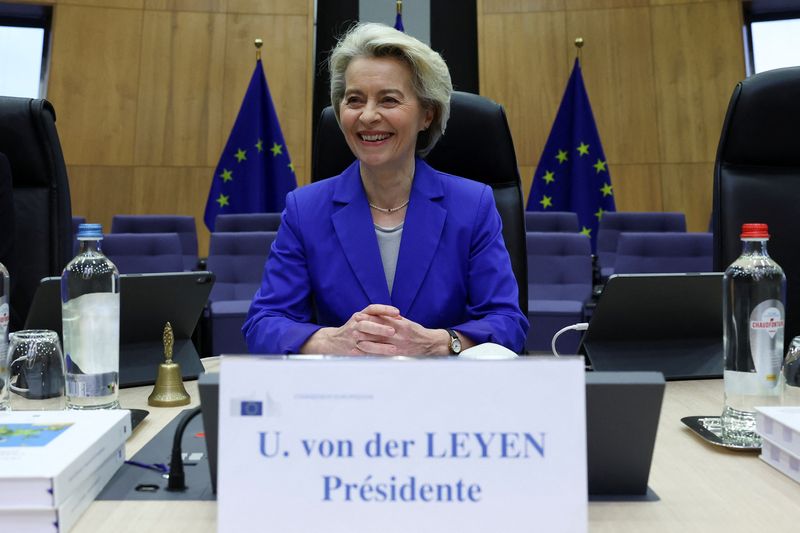 &copy; Reuters. Ursula von der Leyen, présidente de la Commission européenne, lors de la réunion du Collège des commissaires européens à Bruxelles, Belgique. /Photo prise le 5 mars 2024/REUTERS/Yves Herman
