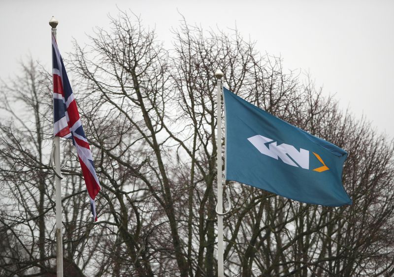 &copy; Reuters. File photo: Branding is seen outside the headquarters of GKN in Redditch, Britain, March 12, 2018. REUTERS/Hannah McKay/File photo