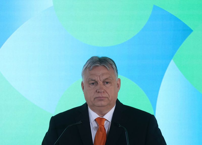 &copy; Reuters. Hungarian Prime Minister Viktor Orban speaks during an economic forum in Budapest, Hungary, March 4, 2024. REUTERS/Bernadett Szabo/File Photo