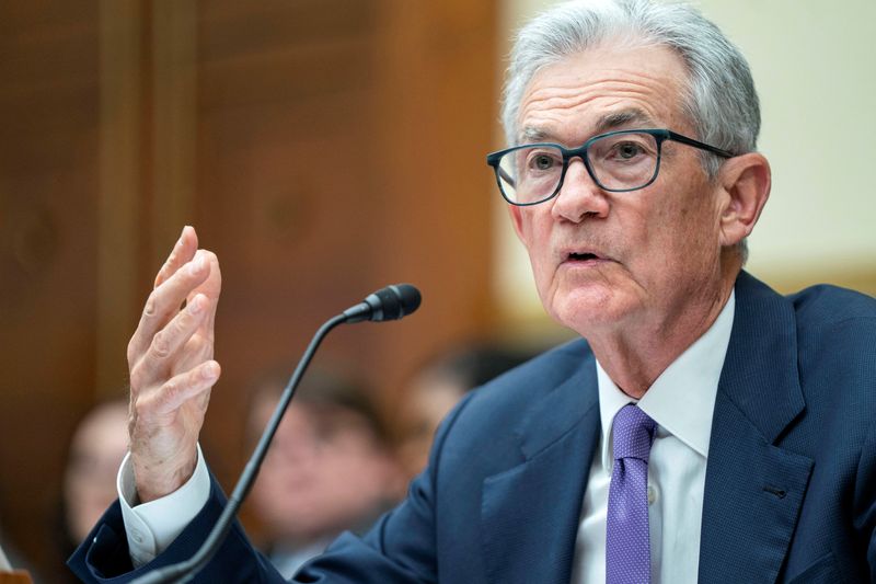 &copy; Reuters. FILE PHOTO: Federal Reserve Chair Jerome Powell speaks during a House Financial Services Committee hearing on the "Federal Reserve's Semi-Annual Monetary Policy Report" on Capitol Hill in Washington, U.S., March 6, 2024. REUTERS/Bonnie Cash/File Photo