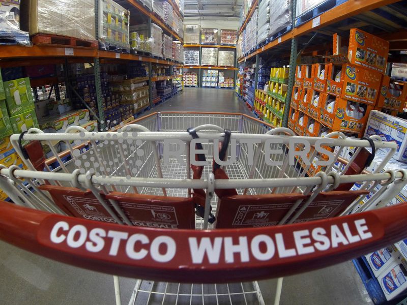 &copy; Reuters. FILE PHOTO: A Costco shopping cart is shown at a Costco Wholesale store in Carlsbad, California September 11, 2013.  REUTERS/Mike Blake/File Photo