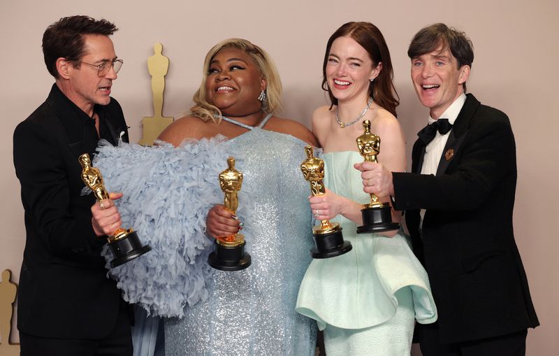 &copy; Reuters. 　３月１０日、今年の米アカデミー賞は、米コムキャスト傘下ユニバーサル・ピクチャーズが配給会社として存在感を示した。同社が配給した「オッペンハイマー」は、主演男優賞のキリア