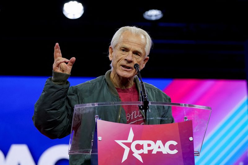 &copy; Reuters. FILE PHOTO: Peter Navarro, former U.S. President Donald Trump's trade advise, addresses the Conservative Political Action Conference (CPAC) annual meeting in National Harbor, Maryland, U.S., February 24, 2024. REUTERS/Elizabeth Frantz/File Photo