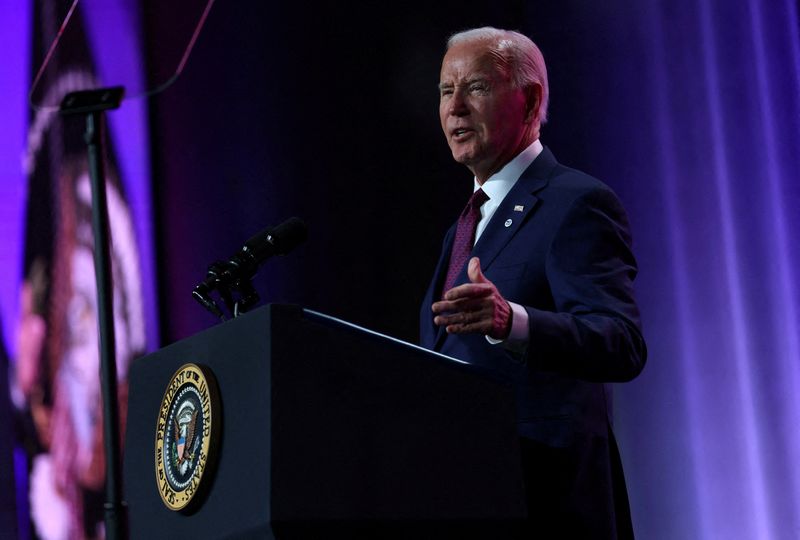 © Reuters. Joe Biden speaks at the National League of Cities in Washington, March 11, 2024. REUTERS/Leah Millis 