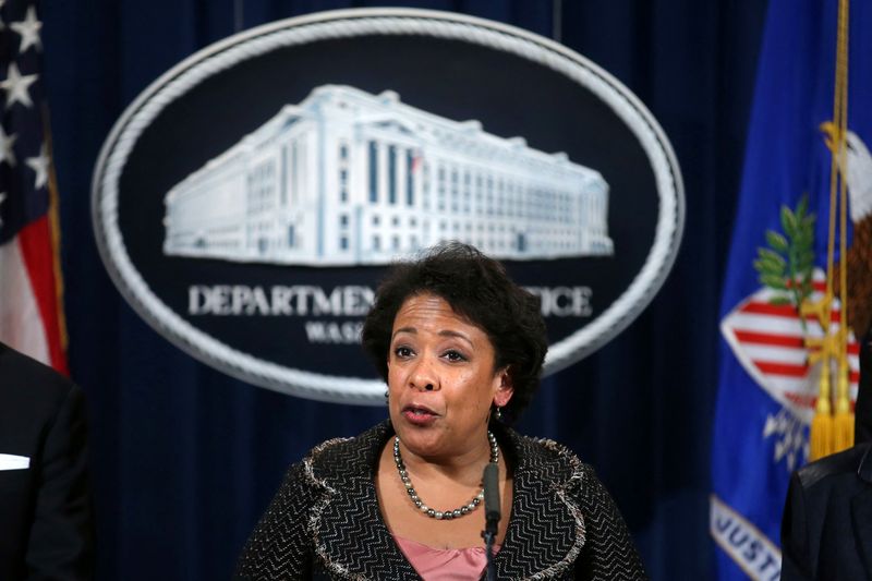 &copy; Reuters. U.S. Attorney General Loretta Lynch holds a news conference in Washington. U.S., January 11, 2017. REUTERS/Carlos Barria