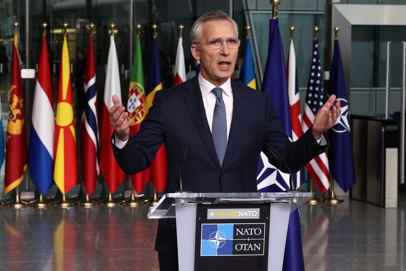 &copy; Reuters. O secretário-geral da Otan, Jens Stoltenberg, em coletiva de imprensa no dia de cerimônia na sede da organização após adesão da Suécia à aliança, em Bruxelas, Bélgica
11/03/2024
REUTERS/Yves Herman