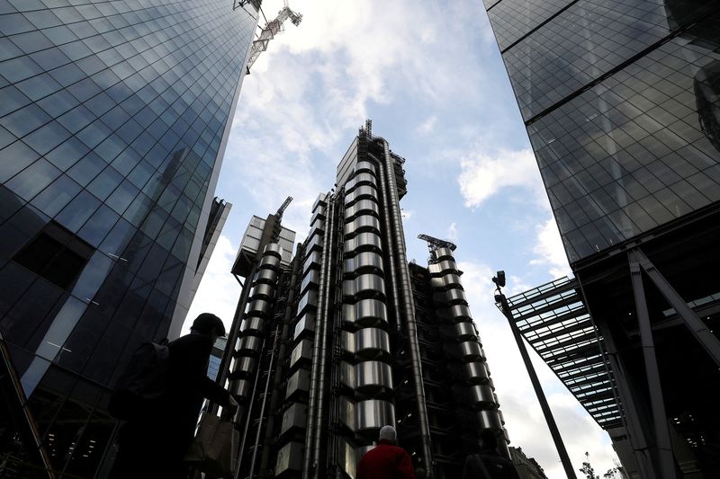 &copy; Reuters. FILE PHOTO: The Lloyd's of London building is lit by winter sun in the City of London financial district in London, Britain, February 1, 2018. REUTERS/Simon Dawson/File Photo