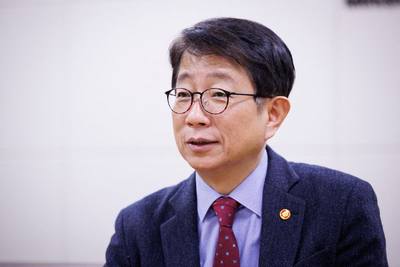 &copy; Reuters. Park Sang-woo, South Korea's Minister of Land, Infrastructure and Transport, speaks during an interview with Reuters, in Sejong, South Korea, March 11, 2024. Ministry of Land, Infrastructure and Transport/Handout via REUTERS
