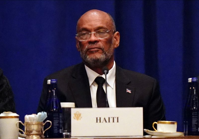&copy; Reuters. رئيس وزراء هايتي أرييل هنري خلال حضوره اجتماعا في نيويورك في يوم 22 سبتمبر أيلول 2023 . تصوير: بينج خوان - رويترز 