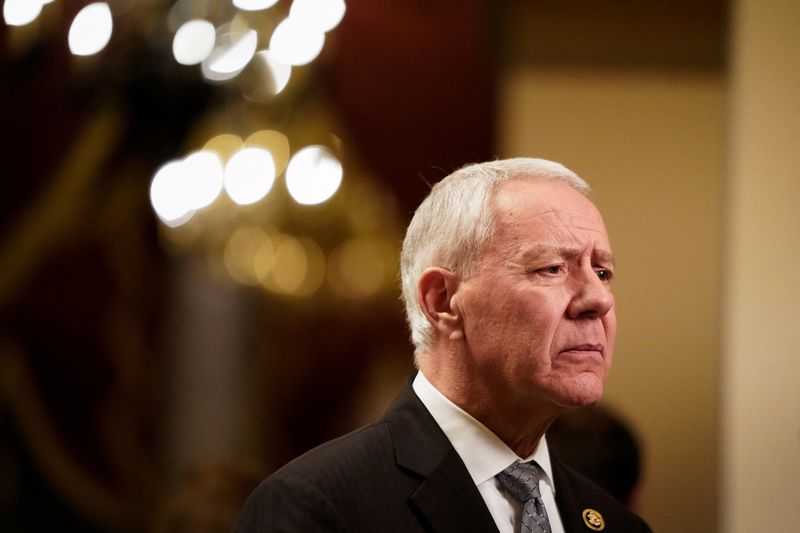 &copy; Reuters. FILE PHOTO: U.S. Representative Ken Buck (R-CO) participates in an interview after the vote to impeach U.S. Homeland Security Secretary Alejandro Mayorkas failed in the House on Capitol Hill in Washington, U.S., February 6, 2024. REUTERS/Elizabeth Frantz/
