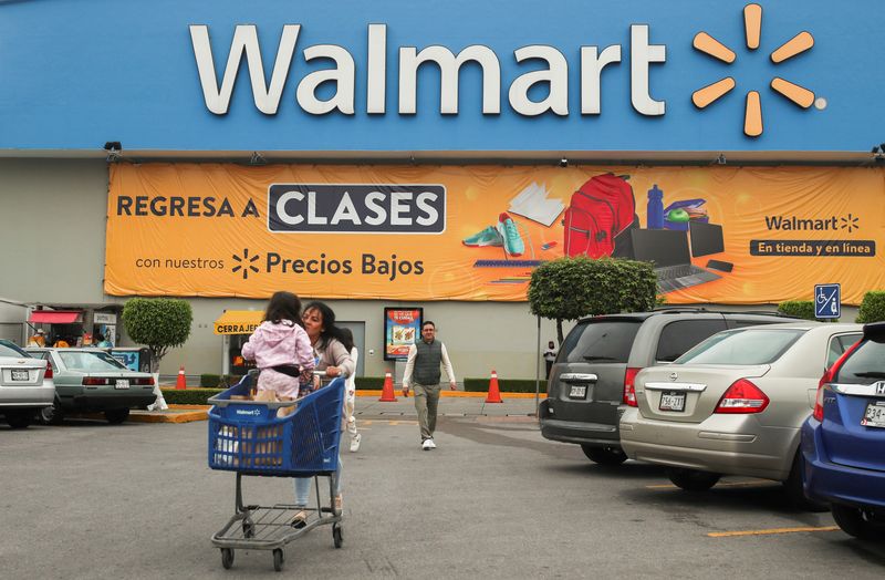 &copy; Reuters. FILE PHOTO: The logo of Walmart is pictured outside a store in Mexico City, Mexico July 27, 2023. REUTERS/Henry Romero/File Photo